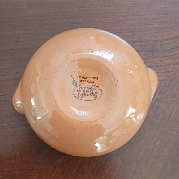 Stangl Pottery Bowl Pink Thisle Green Interior 5" Diameter Vintage - Picture 3 of 5